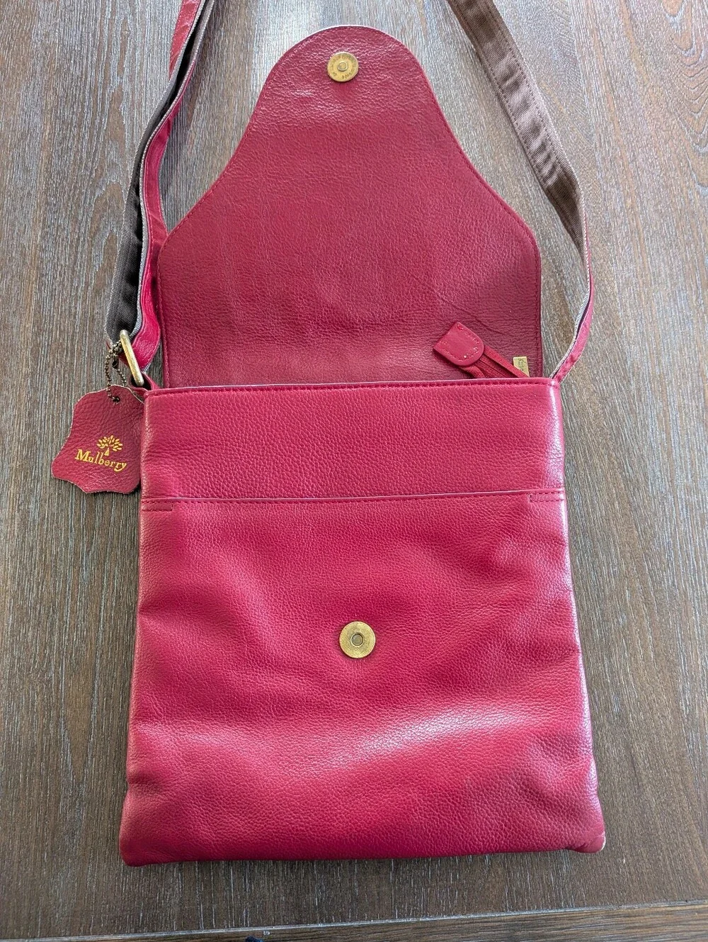 Mulberry Leather Bag Messenger Red